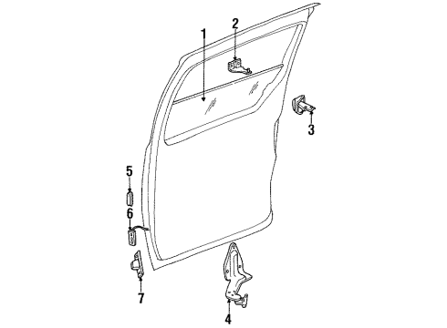 1997 Plymouth Voyager Side Loading Door - Glass & Hardware Hinge-Sliding Door Body Side Diagram for 4675649AB