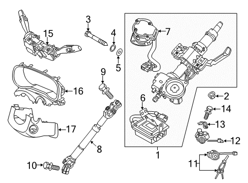 2020 Kia Sportage Steering Column & Wheel, Steering Gear & Linkage Switch Assembly-Multifunction Diagram for 93400A9751