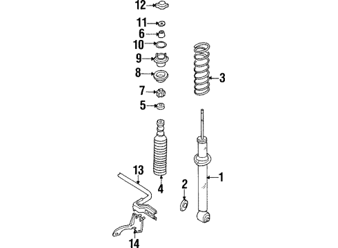 2001 Infiniti Q45 Shocks & Components - Rear Bush-Rear Shock Absorber Diagram for 56217-39U00