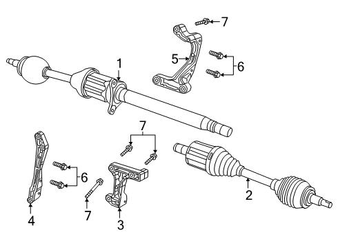 2021 Jeep Cherokee Drive Axles - Front Bracket-Drive Shaft Center Bearing Diagram for 52123671AA