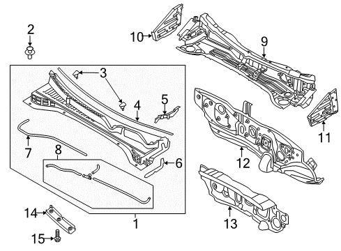 2021 Kia Sportage Cowl Screw-Tapping Diagram for 1244105147B