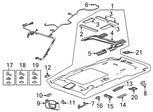 2021 GMC Yukon XL Interior Trim - Roof Microphone Diagram for 84793091