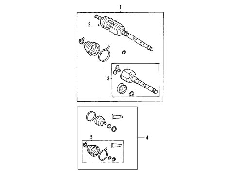 2003 Toyota Matrix Front Axle Shafts & Joints, Drive Axles Shaft Assembly, Front Drive, Right Diagram for 43410-01090
