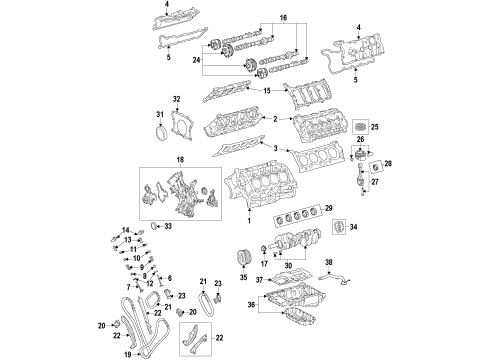 2017 Lexus LX570 Engine Parts, Mounts, Cylinder Head & Valves, Camshaft & Timing, Variable Valve Timing, Oil Cooler, Oil Pan, Oil Pump, Crankshaft & Bearings, Pistons, Rings & Bearings CAMSHAFT Sub-Assembly, No Diagram for 13054-38010