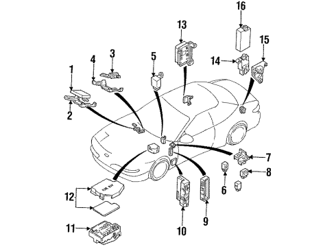 1993 Ford Probe Powertrain Control Oxygen Sensor Diagram for F62Z9F472HH