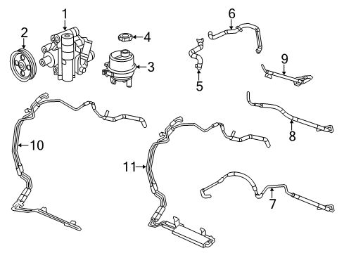 2014 Dodge Journey P/S Pump & Hoses, Steering Gear & Linkage Bracket-Power Steering Pump Diagram for 5184594AF