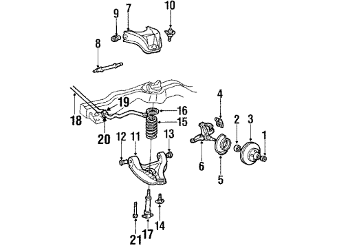 1984 GMC S15 Front Suspension Components, Drive Axles, Lower Control Arm, Upper Control Arm, Stabilizer Bar, Torsion Bar Joint Kit-Seal & C/V Diagram for 26022775