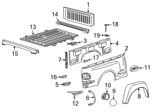 2006 Ford F-150 Front & Side Panels, Floor Wheelhouse Liner Diagram for 4L3Z-8328371-AA