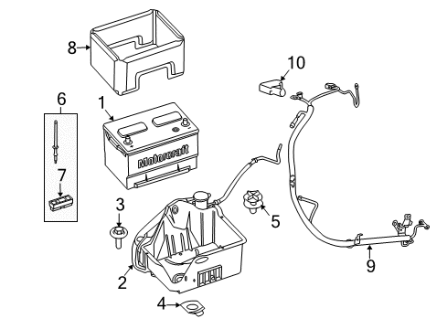 2009 Ford F-150 Battery Protect Cap Diagram for 4L3Z-14277-AA