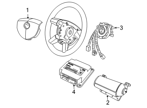 2004 Pontiac GTO Air Bag Components Coil Asm, Inflator Restraint Steering Wheel Module Diagram for 92147955