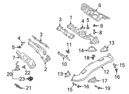 2021 Ford F-150 Turbocharger Exhaust Pipe Bracket Diagram for JL3Z-6K854-B