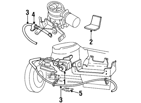 1997 Lincoln Continental Cruise Control System Actuator Assembly Diagram for F7OZ9A825AA