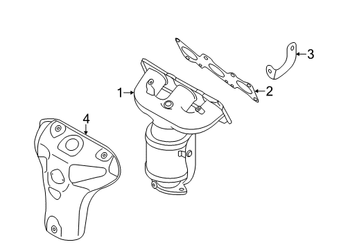 2014 Kia Sedona Exhaust Manifold Exhaust Manifold Catalytic Assembly, Left Diagram for 285103CJH0