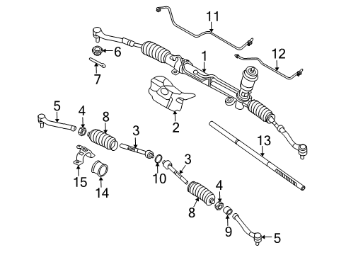 2008 Kia Sedona Steering Column & Wheel, Steering Gear & Linkage Gear & Linkage Assembly Diagram for 577004D400