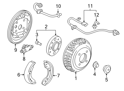 2003 Honda Insight Anti-Lock Brakes Nut, Spindle Diagram for 90305-S50-003