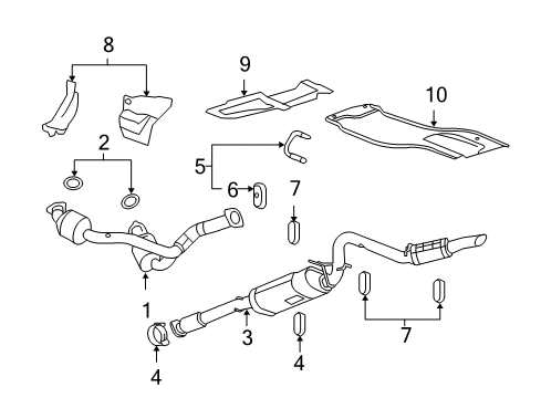 2009 GMC Sierra 1500 Exhaust Components Exhaust Muffler Assembly (W/ Exhaust Pipe & Tail Pipe) Diagram for 25929101