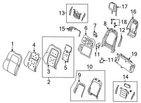 2021 Lincoln Corsair Front Seat Components Adjuster Diagram for HU5Z-9663204-C