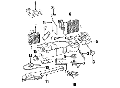 1991 Plymouth Voyager Air Conditioner Resistor-A/C Blower Motor Diagram for 4462978