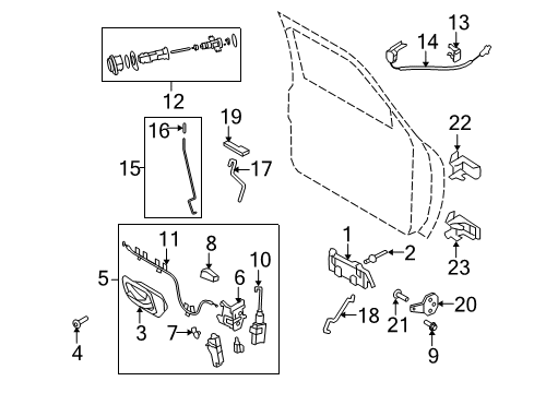 2007 Ford Ranger Door & Components Lock Rod Diagram for F37Z-1021853-A