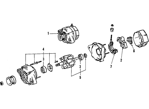 1998 Toyota Tercel Alternator Alternator Assembly Diagram for 27060-11170