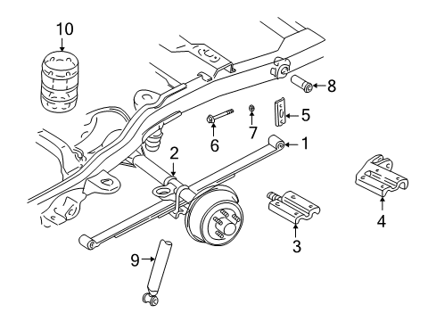 1997 GMC Jimmy Rear Suspension Leaf Spring Rear Bushing Diagram for 14027938