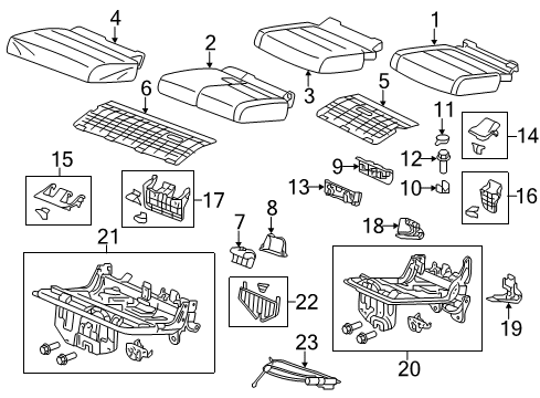 2011 Honda Odyssey Third Row Seats Pad, L. RR. Cushion Diagram for 82532-TK8-A01