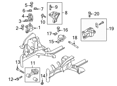 2017 Hyundai Accent Engine & Trans Mounting Bolt Diagram for 21920-0U000