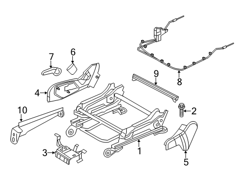 2015 Jeep Grand Cherokee Tracks & Components RECLINER-Seat Back Diagram for 68086190AB
