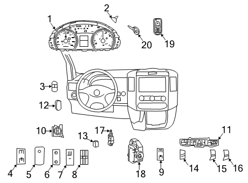 2007 Dodge Sprinter 2500 Instruments & Gauges Cluster-Instrument Panel Diagram for 68031409AA