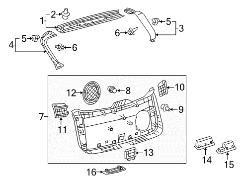 2016 Lexus NX200t Interior Trim - Lift Gate Hook, Package Tray Trim Diagram for 64338-78011-C0