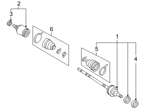 2001 Nissan Quest Drive Axles - Front Joint Assy-Outer Diagram for 39210-7B015