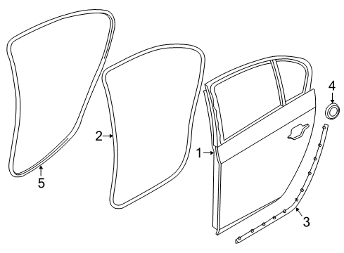 2015 BMW 550i Rear Door Seal, Door, Rear Diagram for 51767182287