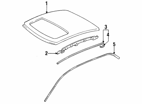 1996 Honda Accord Roof & Components Rail, L. Roof Side Diagram for 64611-SV4-V51ZZ