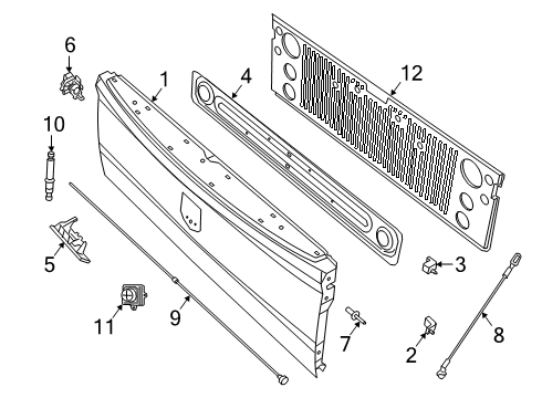 2021 Ram 2500 Tail Gate Handle-TAILGATE Diagram for 6RN79GW7AA