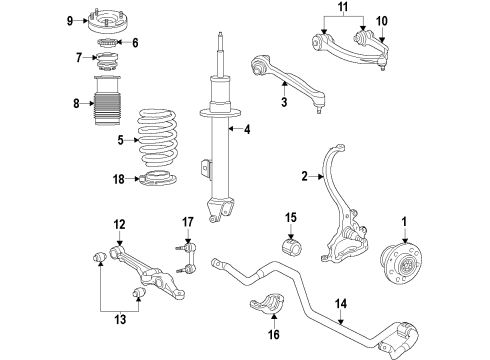 2021 Dodge Charger Suspension Components, Lower Control Arm, Upper Control Arm, Stabilizer Bar Shock-Suspension Diagram for 68072065AF