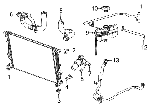 2021 Jeep Cherokee Radiator & Components Hose-Radiator Inlet Diagram for 68403557AB