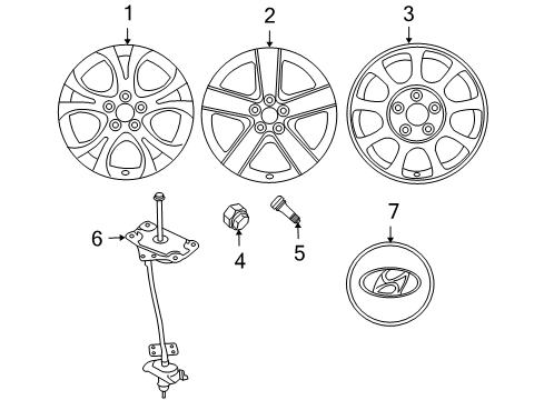 2009 Hyundai Veracruz Wheels, Covers & Trim Aluminium Wheel Assembly Diagram for 52910-3J150
