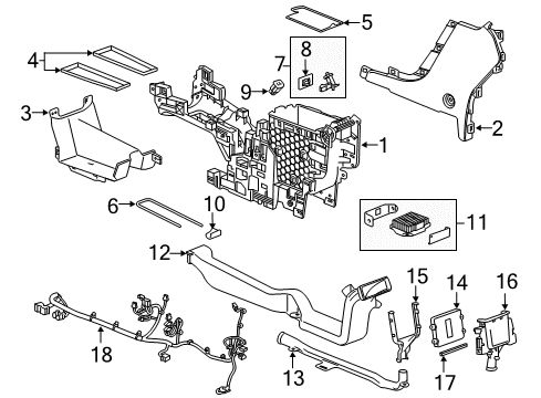 2021 GMC Terrain Center Console Compartment Lamp Diagram for 13519326