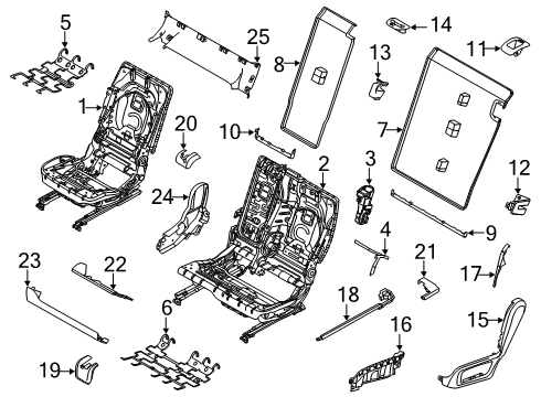 2021 BMW X5 Second Row Seats SHOCK TOWER, SEAT, RIGHT Diagram for 52209472830