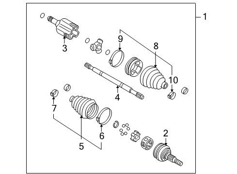 2006 Pontiac Montana Drive Axles - Front Front Wheel Drive Shaft Assembly Diagram for 19256586