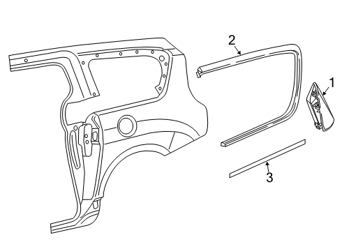 2018 Chrysler Pacifica Exterior Trim - Side Panel Mounting Diagram for 55112812AC