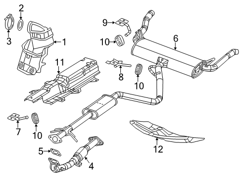 2013 Dodge Dart Exhaust Components Shield-Floor Pan Diagram for 68086787AE