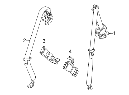  RETRACTOR KIT-R/SEAT CTR BELT *JET BLACK Diagram for 42765274