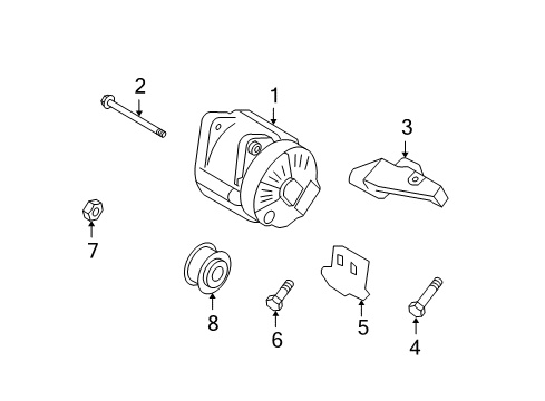 2009 Hyundai Santa Fe Alternator Bolt Diagram for 37451-25000