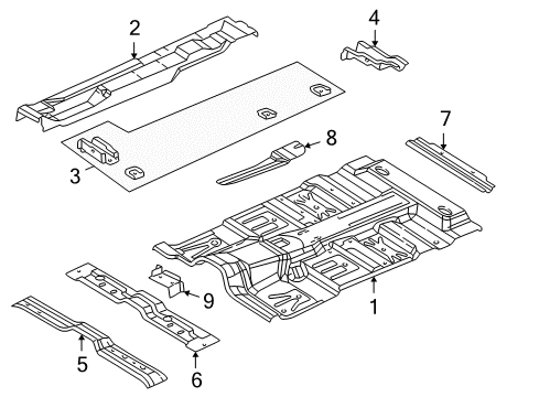 1997 Dodge Dakota Cab - Floor Pan-Floor Diagram for 55255556AI