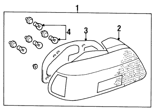 1996 Chrysler Sebring Tail Lamps Lamp Pkg Combination Diagram for MR162897