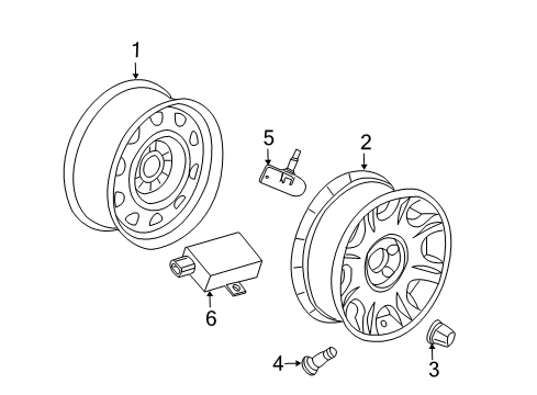 2005 Chrysler 300 Wheels Wheel-Aluminum Diagram for 1TA04ZDJAA