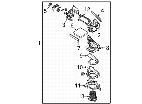 2020 Hyundai Sonata Blower Motor & Fan Motor & Fan Assembly-A/C Blower Diagram for 97113-L0000