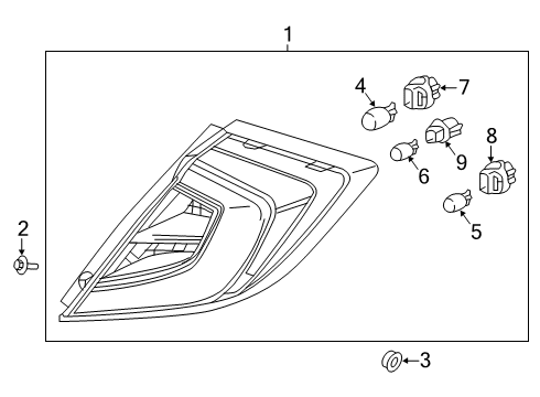 2020 Honda Civic Bulbs Taillight Assy., L. Diagram for 33550-TGG-A01