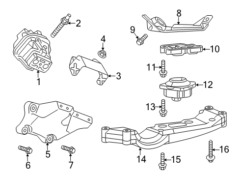 2011 Dodge Charger Engine & Trans Mounting Bracket-Transmission Mount Diagram for 4779379AB